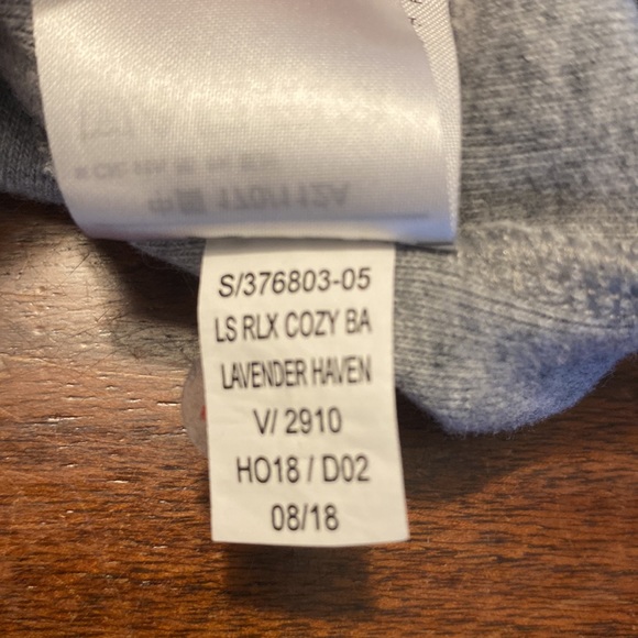 Women’s shirt/top Lavender/gray jersey shirt sleeves rounded collar very soft - Picture 11 of 13